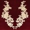 1 Pair Beaded & Corded Floral Lace Applique on 100% Polyester Net Mesh 13" x 3" Each Side
